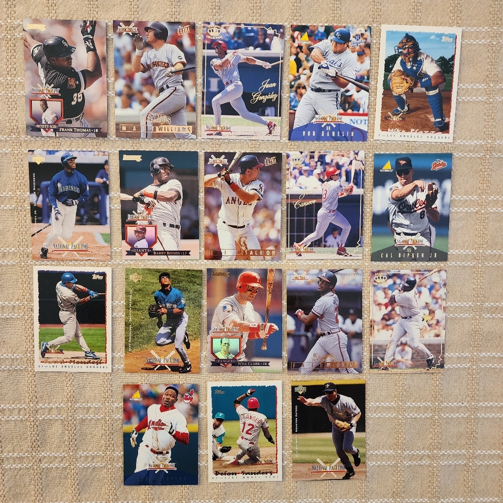 National Packtime Special Baseball Promo Card set of 18 stars from 1995